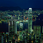 城市 顶峰 夜晚 香港
