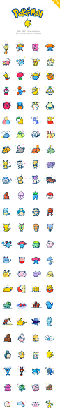 [学生作品]96个MBE风格Pokémon小精灵（附带psd-UI中国-专业界面交互设计平台