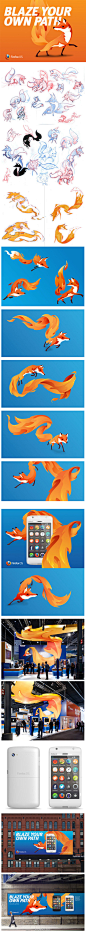 【超赞！火狐OS品牌标识设计】很震撼的气场有木有！Mozilla新的移动操作系统（Firefox OS完全基于HTML5开发，系统架构和Chrome OS 较为类似）。通过设计，有木有感觉到火狐那释放的全新力量呢？