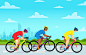 A Group Of People Cycling In Summer Time vector