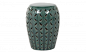 Lattice Stool - Green : •14" diameter x 20"H    •green glaze    •ceramic