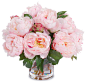 Faux Peony Bouquet With Cylinder Vase, Pink contemporary-artificial-flower-arrangements