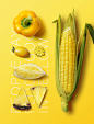 黄色主题 白色字体 黄色蔬果 精美美食海报PSD18