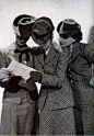Sharply dressed vintage women, 1940s! 40s suits ladies women wool jacket skirt plaid tweed hats gloves photo print ad models
