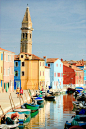 Canals of Burano, Veneto, Italy