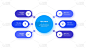 矢量信息图形标签设计模板与图标和6个选项或步骤。可用于流程图，演示文稿，工作流布局，横幅，流程图，信