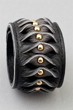 studded leather cuff