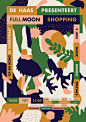 Full Moon Shopping campaign : De Haas Presenteert Full Moon Shopping is a concept of a bunch of shops in a shopping district in Utrecht, The Netherlands. The design is is inspired by "De Haas" (The Hare) a big statue at the beginning of the main