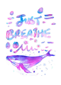 Just Breathe whale underwater fresh breathe air by yeohghstudio