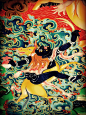 唐卡（Thang-ga）也叫唐嘎，唐喀，系藏文音译，指用彩缎装裱后悬挂供奉的宗教卷轴画。唐卡是藏族文化中一种独具特色的绘画艺术形式 ​​​​