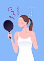 韩国简约创意防晒护肤主题夏季护肤防紫外线美妆插图插画设计AI