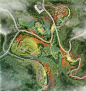 建筑素材设计网----滨水湿地公园-园林景观彩色总平面PSD素材