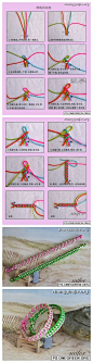  手工DIY  炫丽的凤尾结手链编法