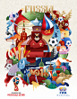 Russia 2018 FIFA World Cup Illustrative Poster