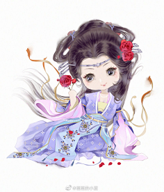 com采集邪兰采集到q版-古风1【猫九の#动漫#插画#二次元#古风#唯美