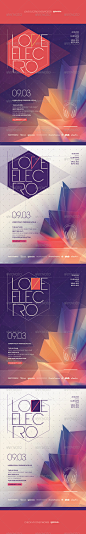 Love Electro PosterFlyer PSD海报广告设计素材模板源文件-淘宝网
