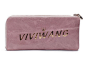 VIVIWANG设计师款 头层牛皮油蜡皮烫金 长款拉链韩版钱夹，超赞的油蜡皮配合复古优雅的烫金字母，很是特别！灰粉色油蜡皮~