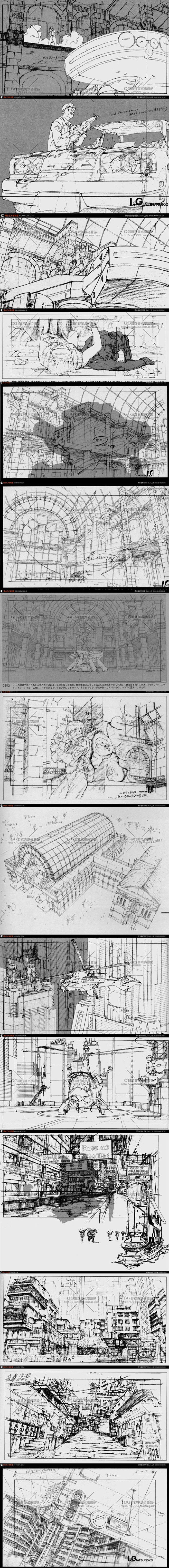 【攻壳机动队设定集】包括人物机械场景原画...