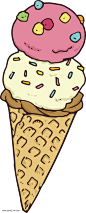 卡通手绘冰淇淋png元素
