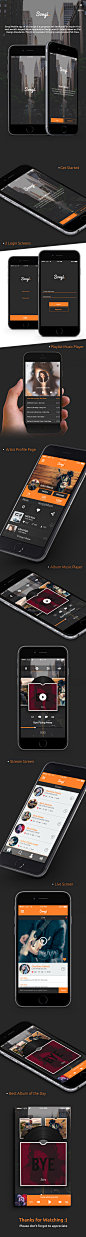 Songi Full Music Network UI/UX Concept - Download : Songi Mobile app UI Kit Design Clean set developed to inspire Your next world’s largest Music Network Application : http://goo.gl/41jNj4