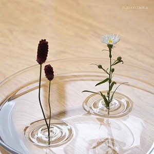 欧式创意水波透明玻璃花瓶漂浮式花瓶水培花...