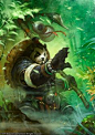 Art of Mists of Pandaria - Wei Wang, Sons of the Storm; Chen Stormstout painting for the cover to the Mists of Pandaria art book, for Collector&#;39s Edition of MoP