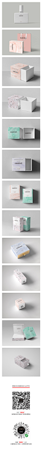 大理石纹理香水化妆品礼品礼盒logo包装VI设计模板psd智能图层