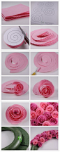 How to make pretty rose wreath step by step DIY tutorial instructions | How To Instructions, How to, how to do, diy instructions, crafts, do it yourself, diy website, art project ideas: 