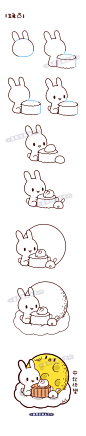 画一只玉兔，祝大家中秋节快乐，来自@基质的菊长大人