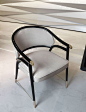 Structure in solid shaped and lacquered polish wood (RAL colours). Backrest in curved upholstered plywood. Seat in padded wood and quilted. Turned aluminium nails and crossbars, and chromed engraved logo in the armrest in gold, bronze or black nickel.: 