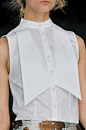 Displaced Collar - a simple sleeveless shirt with exaggerated collar tips; fashion design details // Christopher Kane