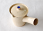 日本信楽 新茶器 陶制 三或四人用急须茶壶 带把手 传统过滤