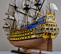 ◥◣皇家索莱尔号◢◤博物馆藏级工艺船礼品 木制三层古帆船模型-淘宝网