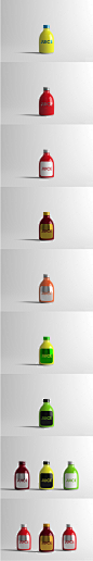 国外Juice 果汁饮料瓶VI贴图PSD智能图层模板mockup素材餐饮包装