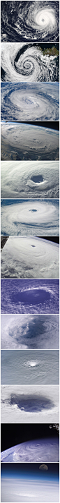 意匠id#震撼#太空俯瞰下的飓风（台风）。