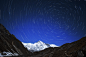 41。卓奥友峰，珠峰地区，尼泊尔

世界第六高峰，高8201米的cho oyu的夜间星轨。