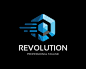Revolution科技公司 RP字母 六边形 科技 蓝色 互联网 技术 商标设计  图标 图形 标志 logo 国外 外国 国内 品牌 设计 创意 欣赏