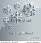 vector Christmas snowflake glass card paper 3D