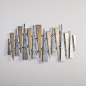 A Rare Brushed Chrome and Brass Wall Sculpture by Curtis Jere 1977: 