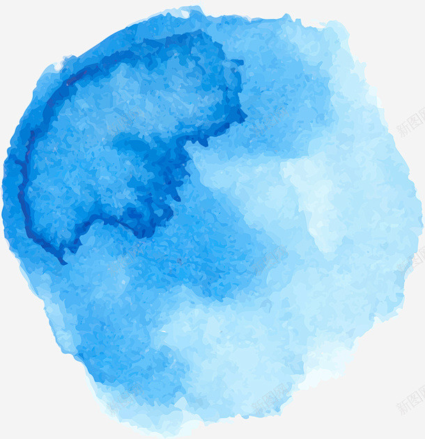 蓝色斑斓水彩高清素材 斑斓涂料 涂鸦 画...