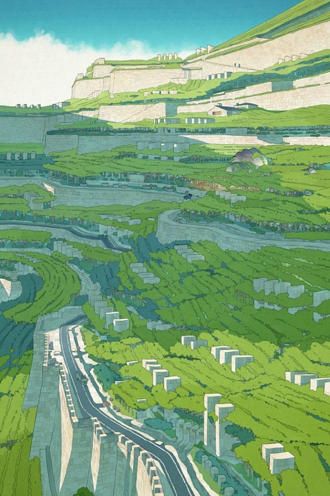 画师 さしみん 的作品，透视、场景、色彩...