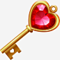 红色爱心宝石钥匙免抠素材 创意素材 png素材