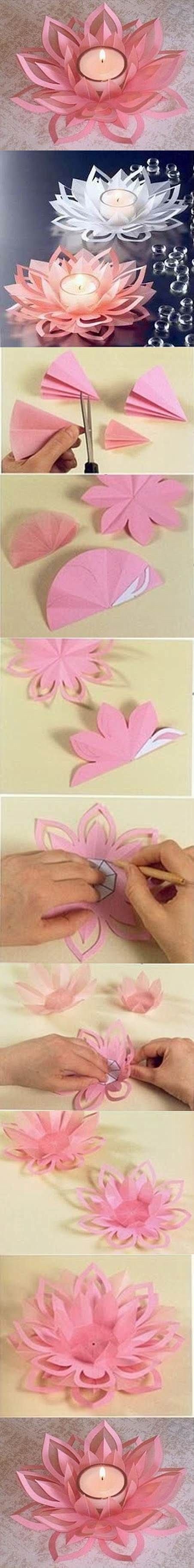 DIY Paper Lotus Cand...