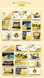 秋天秋季PSD时尚海报Banner模版 Yellow Autumn Social Media Designs :  