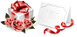 精美玫瑰礼盒与卡片矢量素材，素材格式：AI，素材关键词：丝带,卡片,礼盒,玫瑰,经典实用