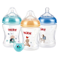 Nuby Natural Touch Baby Bottle Set of 3 - 9oz : The 3 pack 9 oz / 270 ml BPA FREE NubyTM Natural TouchTM Bottle (with slow flow nipple) comes with a NEW super soft nipple inspired by the shape, texture and natural flex of Mom’s breast encouraging babies t