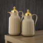 Almarjan 2 Pieces Vacuum Flask Set Beige & Gold - GT110-070/100 BG/G – Almarjan Store