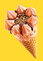 Candy chocolate flavor Food  hyperrealism ice cream ILLUSTRATION  sorvete