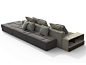 Sectional fabric sofa with integrated magazine rack SKYLINE | Sofa by GIORGETTI