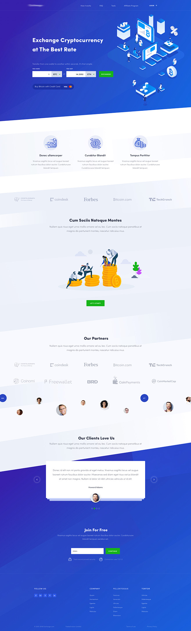 Landing page for ico...